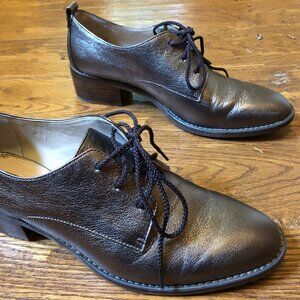 Leather Upper Louise et Cie Size 7.5 Metallic Lace Up Oxford